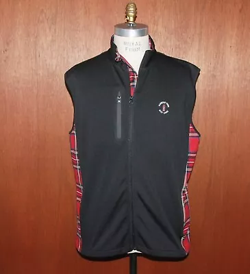 Harbour Town Golf Links Men's XL Fit Vest Sea Pines Collection Black Red Tartan • $39.95