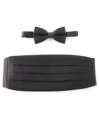 Michelsons Of London BLACK Men's Bow Tie And Cummerbund Set O/S • $27.77
