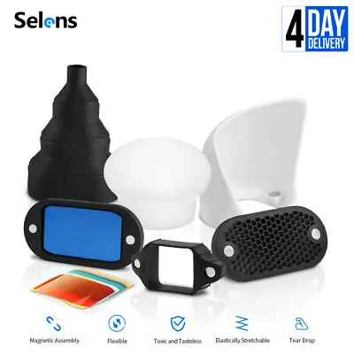 Selens Magnetic Flash Modifier Light Diffuser Honeycomb Grid Sphere Bounce Gel • $51.99