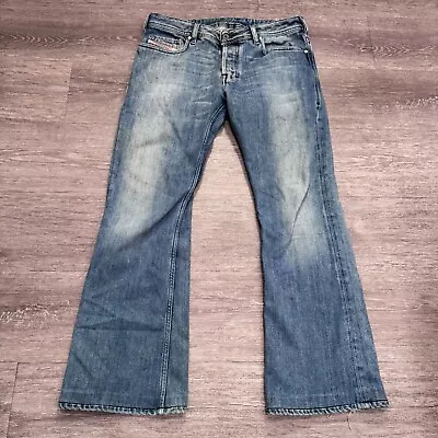 Diesel Jeans Mens 31 Blue Denim Fade Medium Wash Zathan Bootcut 31x29 Western • $62.99