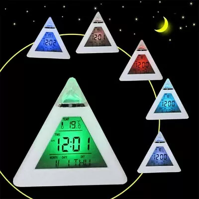 Digital Wake Up Alarm Clock LED Thermometer Night Light For Kids Bedroom Student • £6.29