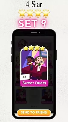 Monopoly Go - 🌟4 Star Card - Sweet Duets💯(Quick Send) • $3.53