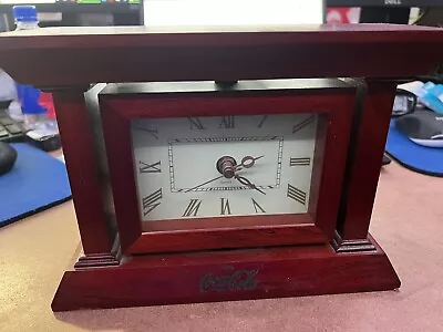 Coca Cola Desk Or Mantle Clock Wood • $99.70