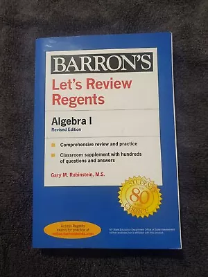 Barron's Regents NY Ser.: Let's Review Regents: Algebra I Revised Edition By... • $16.99