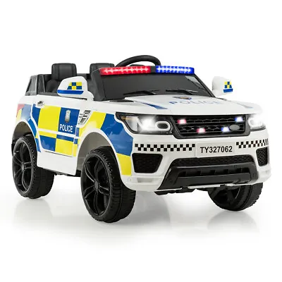 $158.59 • Buy Honeyjoy 12V Kids Ride On Police Car RC Electric Truck W/ LED Lights White