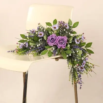 Artificial Floral Lavender Wreath With Daisy Spring Wreath For Front Door Wall • £10.30