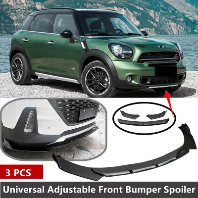 Add-on Universal Fit For 11-16 MINI Countryman Cooper Front Lip Spoiler Splitter • $69.99