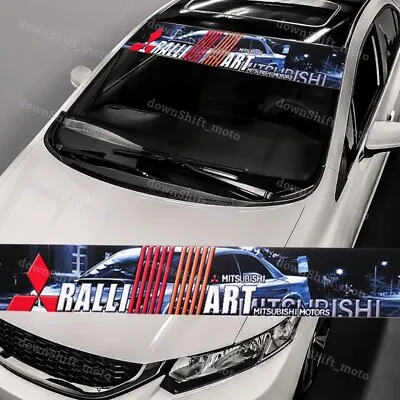 Mitsubishi RALLIART SPORTS Front Window Windshield Vinyl Banner Decal Sticker • $12.99