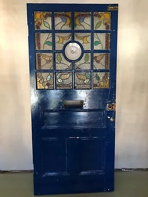 £780 • Buy Original Victorian Edwardian Leaded Stained Glass Front Door 120 Years Old