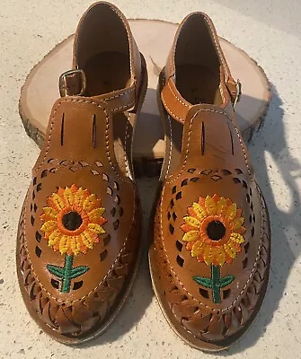 Women's Huarache Artesanal Mexicano Mexican Sandals 100% Leather Handmade Size • $32.99