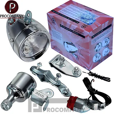 Motorized Bike Friction Generator Tail/Headlight Kit 12V 6W Fits For Tricycle • $23.38