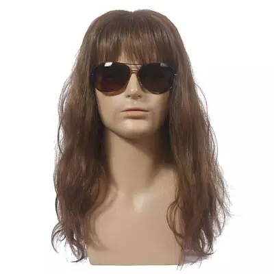80s Long Brown Curly Cosplay Wig For Men • $32.74
