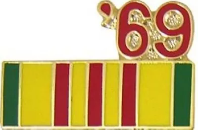 Military Hat Lapel Pin - '69 Vietnam Ribbon Pin - New • $4.50