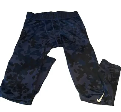 Nike Men's XXL Blue Camo Compression Base Layer Tight Leggings Gym Fast Shipping • $20