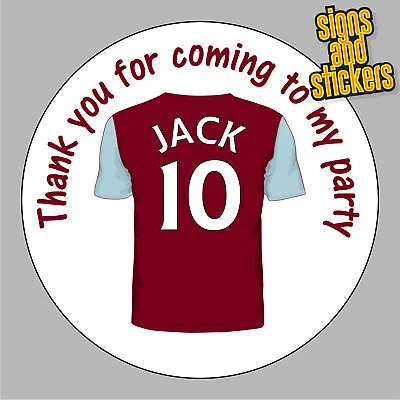 £2.49 • Buy 40 Personalised Aston Villa Party Stickers Bag Seals Invites Any Name Age