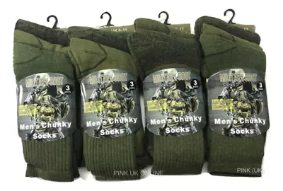 6 Pairs Mens Army Military Socks Thermal Hiking Boots Combat Warm UK 6-11 • £10.99