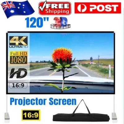 $73.22 • Buy 120in Projector Screen With Stand Outdoor Indoor Movie Projection Cinema 16:9