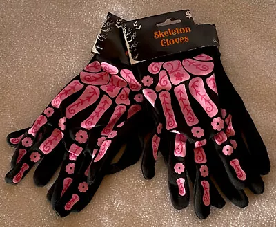 Halloween Costume Monster Gloves Skeleton Pink Ages 3 + • $10