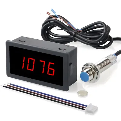 AC 110V-230V High Precision Digital LED Motor Speed Tachometer Hall Sensor NPN • $14.58