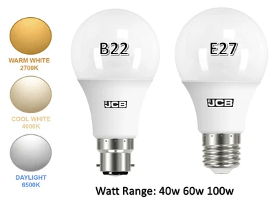 £6.99 • Buy JCB GLS B22 E27 Light Bulbs Daylight 40w 60w 100w LED Globe Bayonet Screw