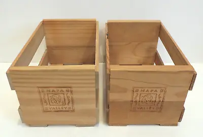 Lot Of 2 Vintage NAPA VALLEY BOX COMPANY Wood CD DVD Media Storage Crates • $24.99