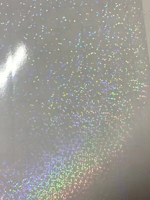 Self Adhesive Sparkle Holographic Vinyl Overlay Cold Laminate Sheet • £3.58