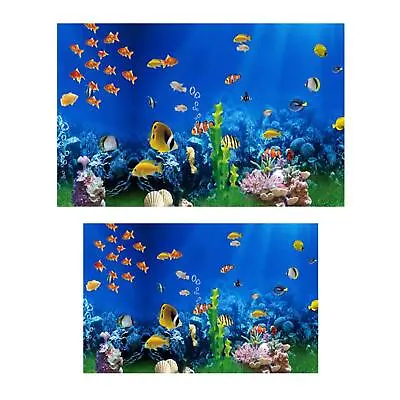$20.57 • Buy Landscape Sticker Poster Fish Tank Ocean Accessories Background 3D Effect