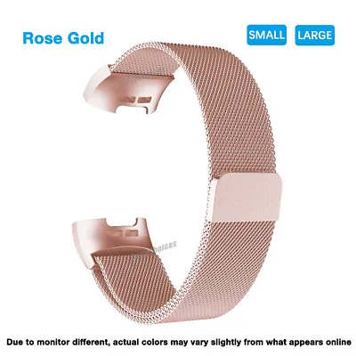 $9.75 • Buy For Fitbit Charge 3/4 Band Metal Stainless Steel Milanese Loop Wristband Strap