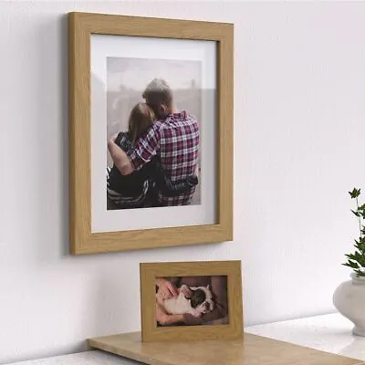 Photo Frames With White Mounts Black White Oak Silver Picture Frame Multi Sizes • £11.30
