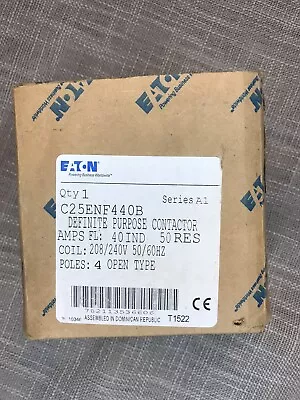 EATON CUTLER HAMMER C25ENF440B 4 Pole 208 240 VAC Definite Purpose Contactor  • $65