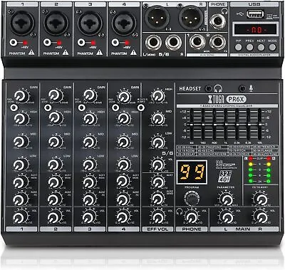 £99.99 • Buy XTUGA Professional 6 Channel Bluetooth  Audio Mixer  99 DSP Effects 7-band EQ