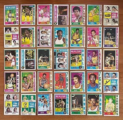 Vintage 1974-1975 Topps Basketball Card Lot Nba Aba 35 Different - Mid Grade • $34