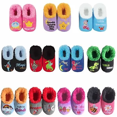 $17.95 • Buy SLUMBIES - Simply Pairables - Kids Toddler Soft Slippers Socks - Non-Slip Grip