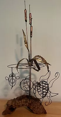 Vintage Abstract Atomic Wire Fish Group Sculpture Mid Century Modern Seascape • $225