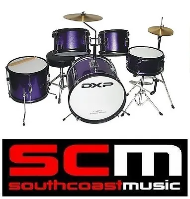 Dxp 5 Piece Purple Junior Drumkit Drum Kit Cymbals - Bonus Stool & Drum Sticks • $425