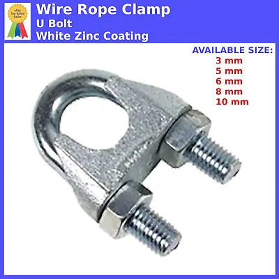 £2.69 • Buy WIRE ROPE FITTINGS CABLE CLAMP CLIPS 3mm 5mm 6mm 8mm 10mm GRIPS U BOLT U-BOLTS