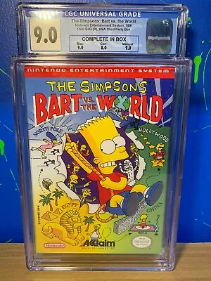 The Simpsons: Bart Vs The World Complete In Box Nintendo NES Graded CGC 9.0 MINT • $200