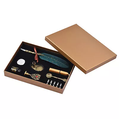 Calligraphy Pen Ink Set And Wax Seal Kit Quill Pen And Ink Set Feather Pen J0K2 • £14.89