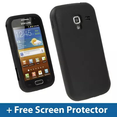 £2.69 • Buy Black Silicone Skin Case For Samsung Galaxy Ace 2 I8160 Android Cover Holder