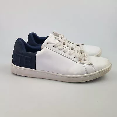Women's LACOSTE 'Carnaby Evo 318' Sz 8 US Shoes White Blue | 3+ Extra 10% Off • $31.49