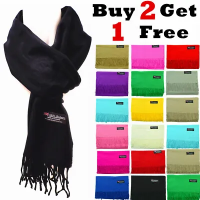 Winter Unisex Plain Solid Scarves 100% Cashmere Wool Warm Scarf Made In Scotland • $7.99
