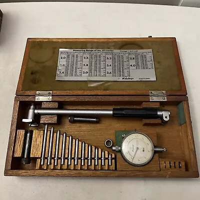 MITUTOYO DIAL BORE GAUGE WITH CASE AND ANVILS MACHINIST TOOL 2.4-4.0 No.511 2923 • $50