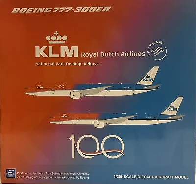 JC Wings 1:200 BOEING  777-300ER KLM ORANGE PRIDE 100 YEARS  FLAPS DOWN PH-BVA • $173