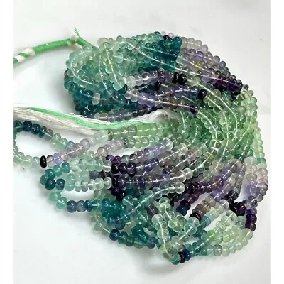 18  Long AAA Fluorite Natural Gemstone Rondelle Shape Beads Strand 8mm • $19.99