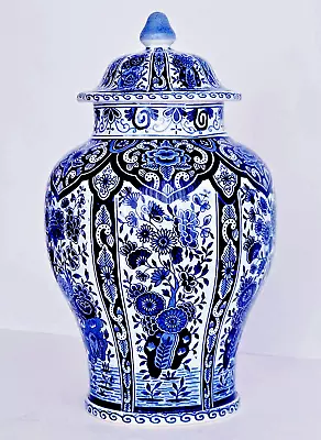 Antique DELFT GINGER JAR LIDDED VASE EXCELLENT- PETRUS REGOUT MAESTRICHT HOLLAND • $169