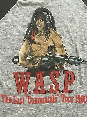 WASP Tour Shirt Crue Slayer Metallica Ozzy Dio Maiden Judas Priest KISS Rambo • $300