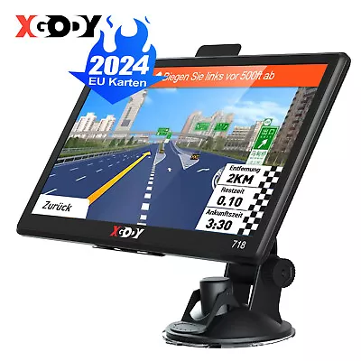 XGODY 7'' GPS Sat Nav For HGV LGV Lorry Car Truck UK&Europe Lifetime Maps USB FM • £52.99