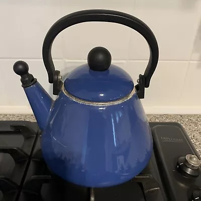 Le Creuset Stove Top Whistling 1.6L Kettle Blue Enamel On Metal • £20