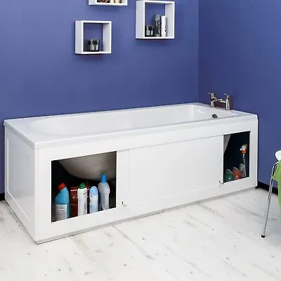 Croydex Unfold 'N' Fit White Front Side Bath Panel 1680mm & Lockable Storage • £126.20