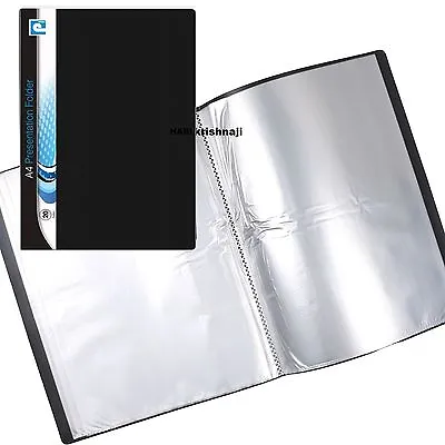 A4 Document Certificate Display Folder 30 Plastic Transparent Pockets Black -P • £2.99